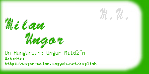 milan ungor business card